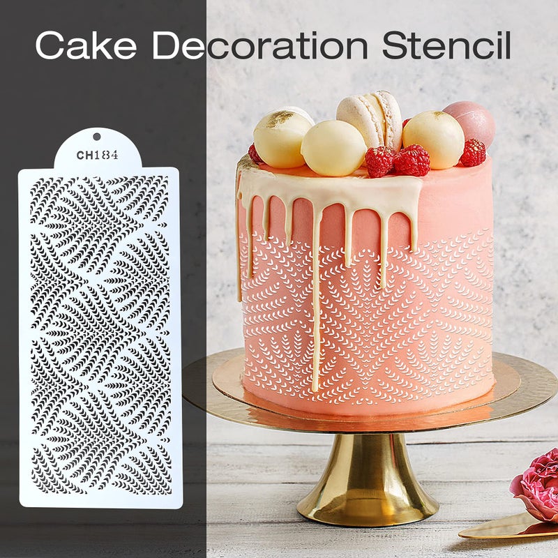 MAMUNU 6PCS Cake Decorating Stencils, 13.8 x 6 Inch Cake Stencils Decorating Buttercream, Spray Floral Cake Stencils Templates, Plastic Cake Molds for Fondant Baking Dessert Birthday Wedding Cake Decoration - Image 5